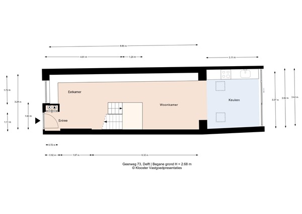 Plattegrond - Geerweg 73, 2611 VR Delft - Begane grond.jpg